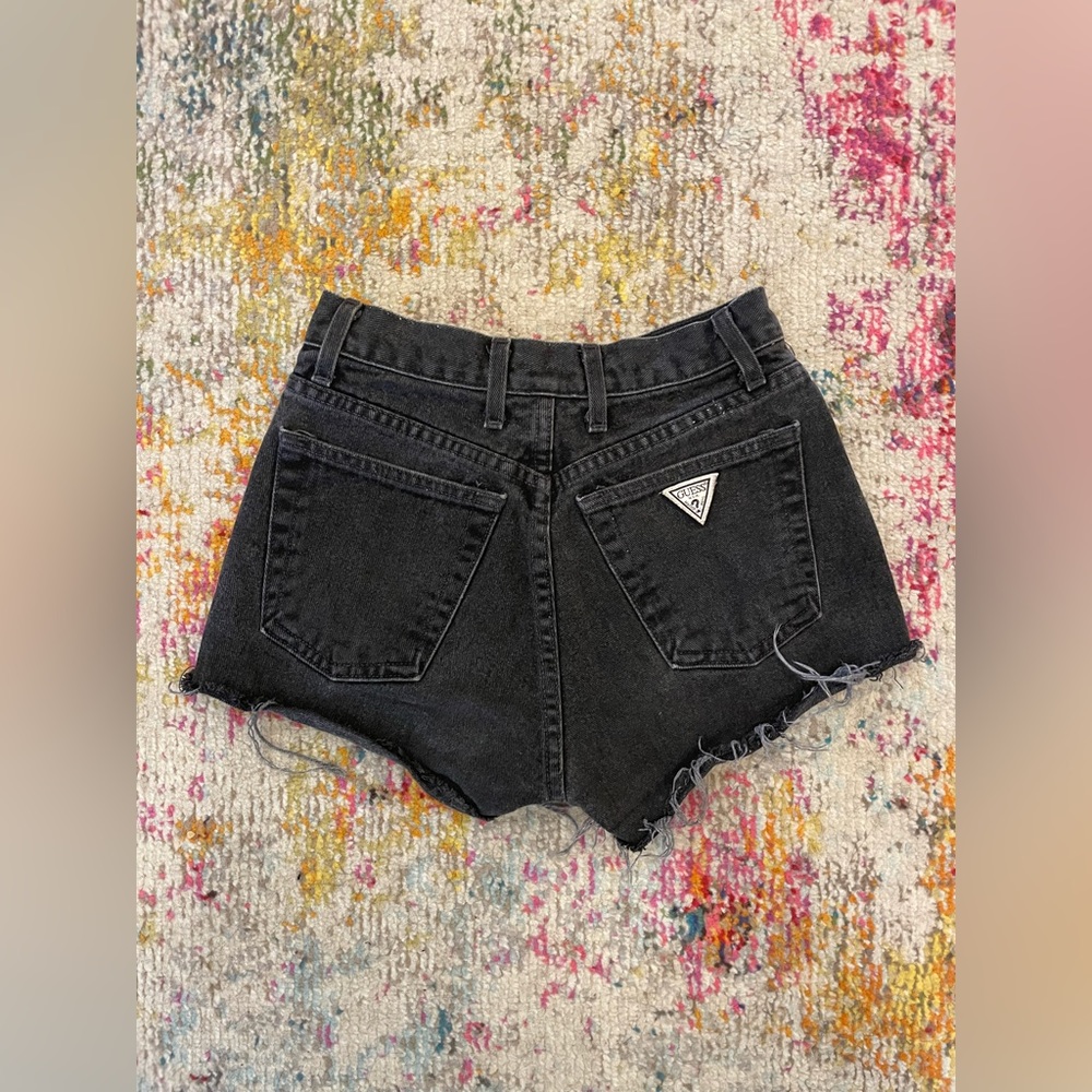 Vintage Guess Cut Off Jean Shorts - Charcoal